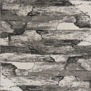 8'X11' Grey Machine Woven Abstract Indoor Area Rug