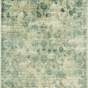 5' X 7'  Viscose Sand Or  Blue Area Rug