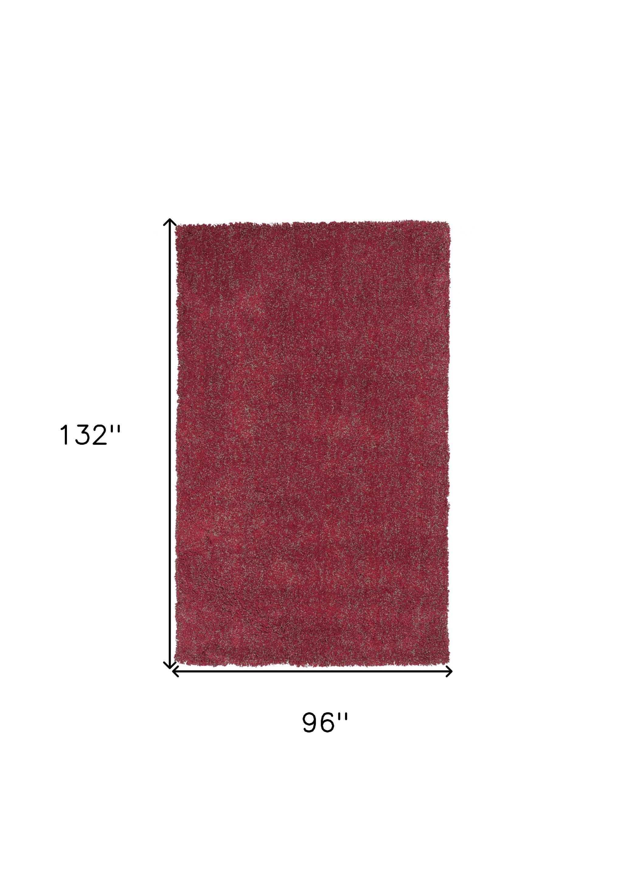 8' Round  Polyester Red Heather Area Rug