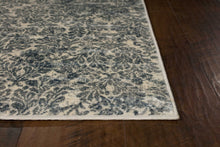 8'X11' Ivory Blue Machine Woven Damask Indoor Area Rug