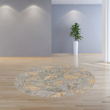 5'X8' Grey Hand Tufted Tropical Palms Indoor Area Rug