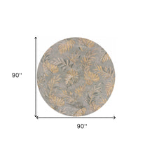 5'X8' Grey Hand Tufted Tropical Palms Indoor Area Rug