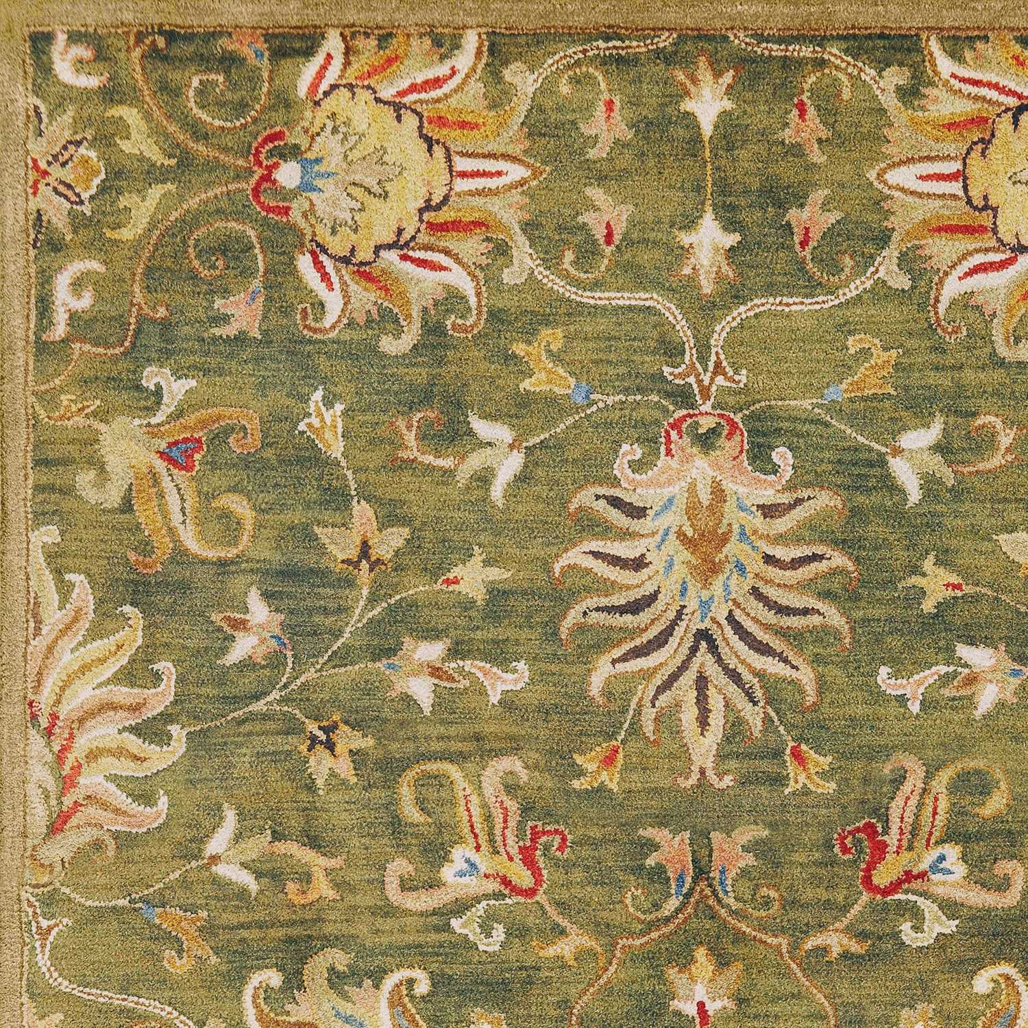 8' X 10' 6 Wool Emerald Green Area Rug