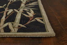 5' X 8'  Wool Black Area Rug