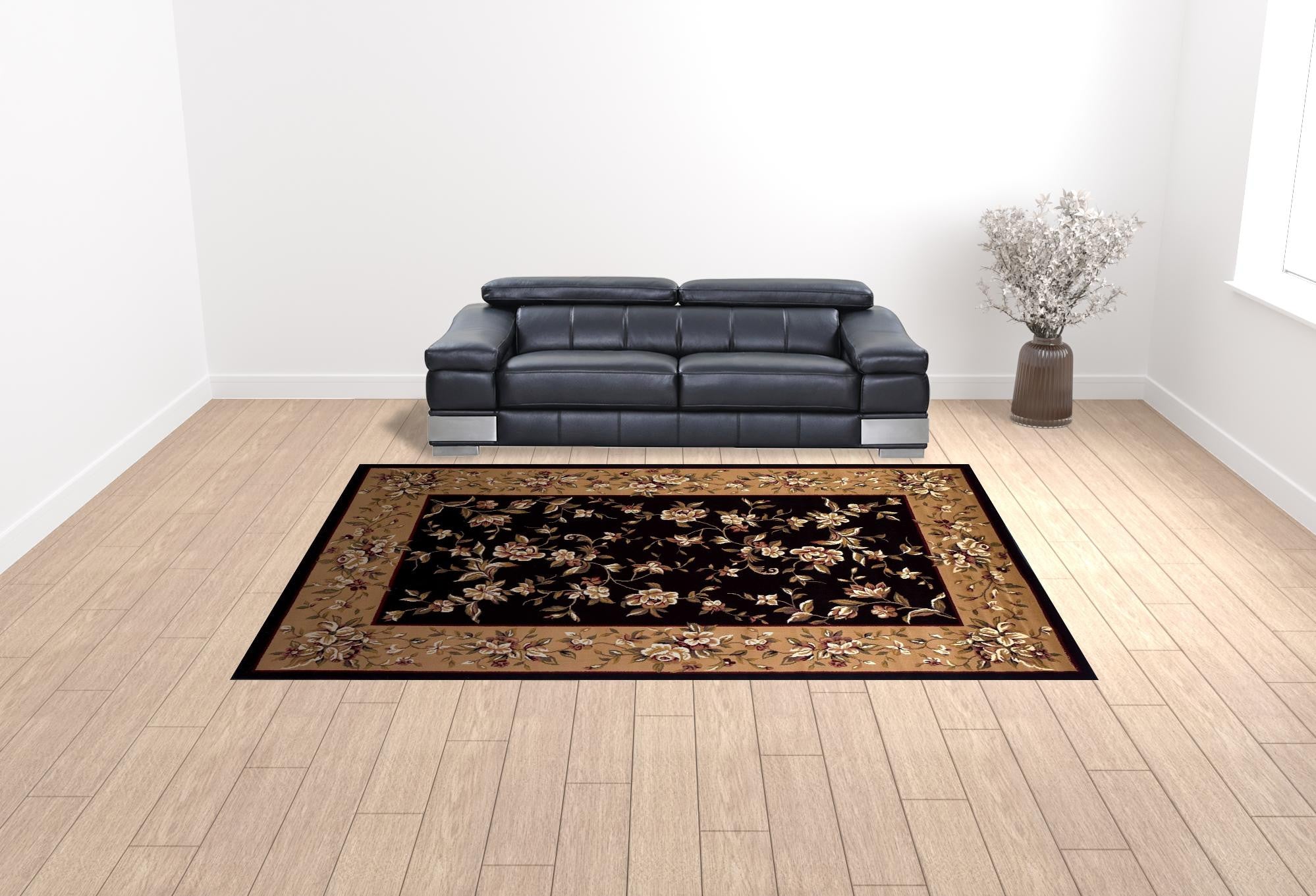 9' X 13'  Polypropylene Black Or  Beige Area Rug
