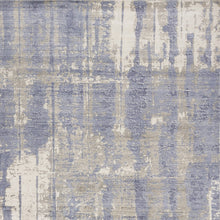 5'X7' Grey Blue Hand Loomed Abstract Brushstroke Indoor Area Rug