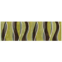 8'X11' Lime Mocha Hand Tufted Abstract Waves Indoor Area Rug