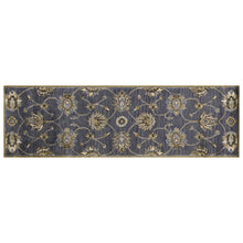 8'X11' Midnight Blue Hand Tufted Traditional Floral Indoor Area Rug