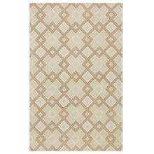 8'X11' Ivory Hand Tufted Geometric Diamond Pattern Indoor Area Rug