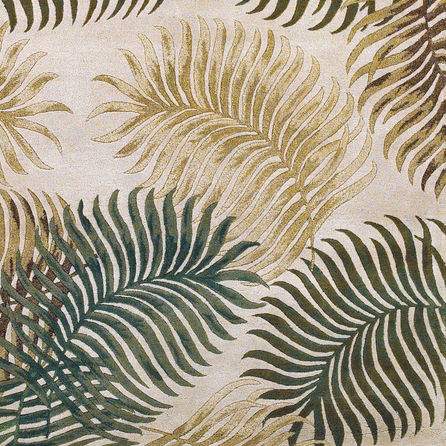 5'X8' Blue Sage Hand Tufted Tropical Plants Indoor Area Rug