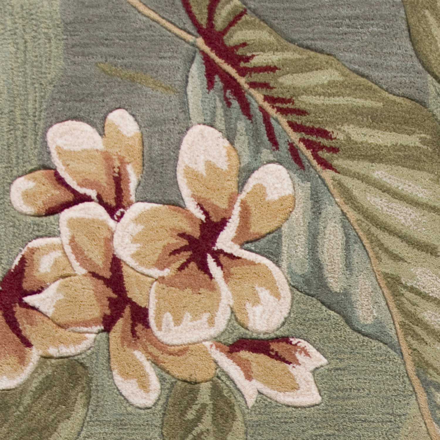 5'X8' Blue Sage Hand Tufted Tropical Plants Indoor Area Rug