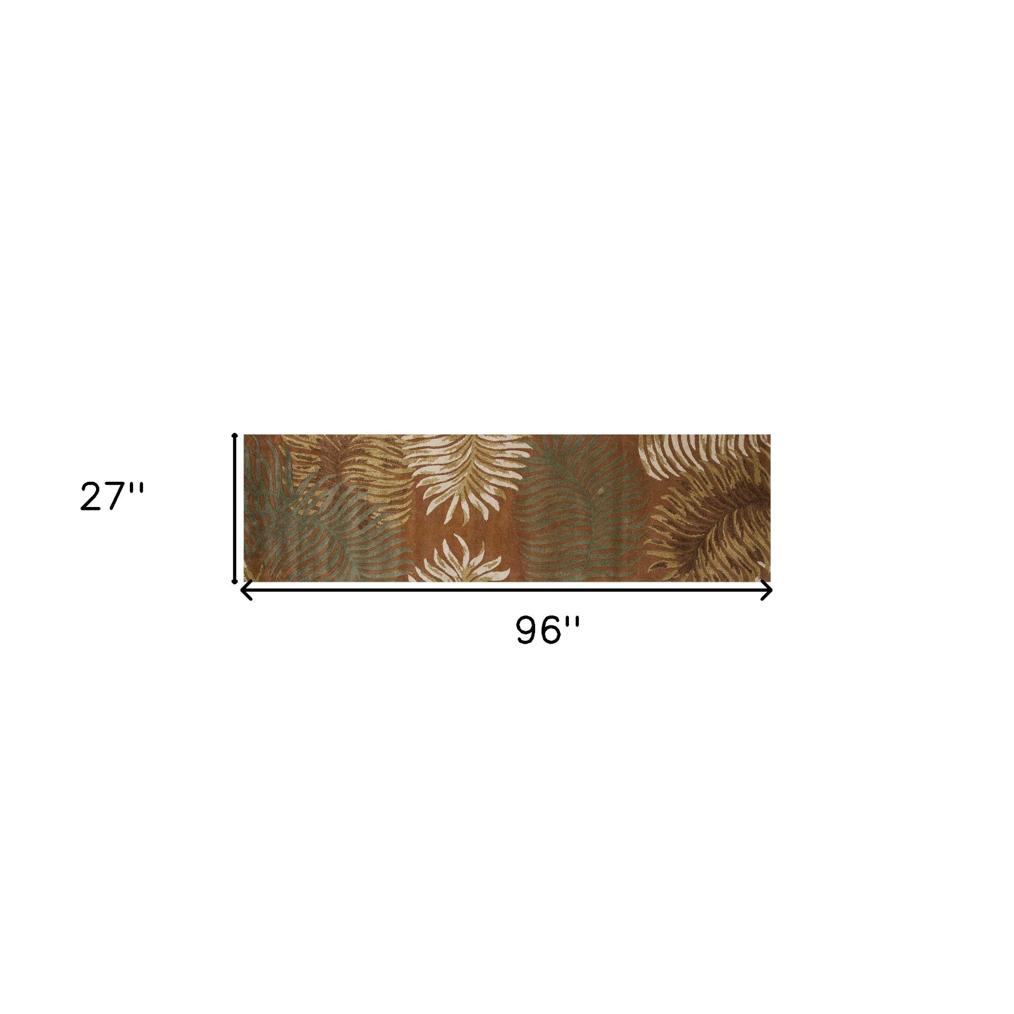 5' X 8'  Wool Rust Area Rug