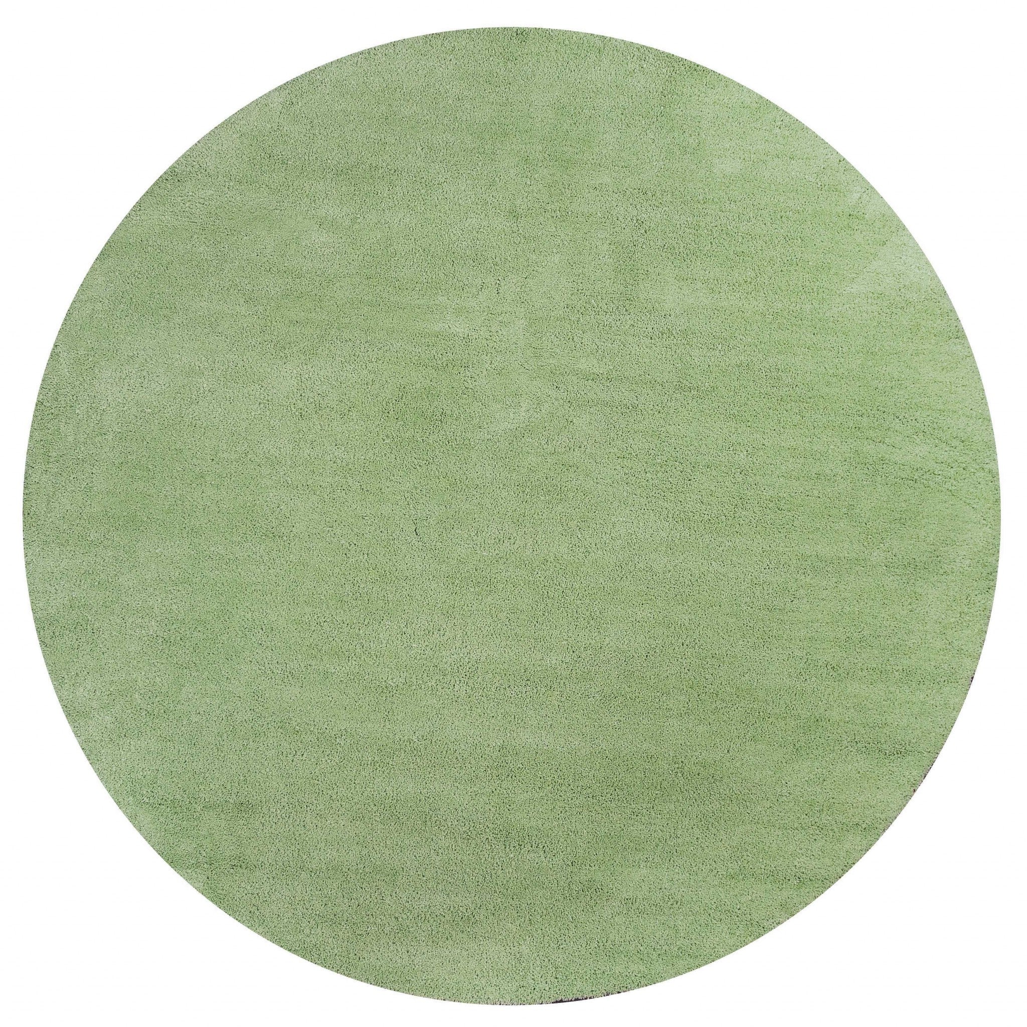 8' Spearmint Green Round Indoor Shag Rug