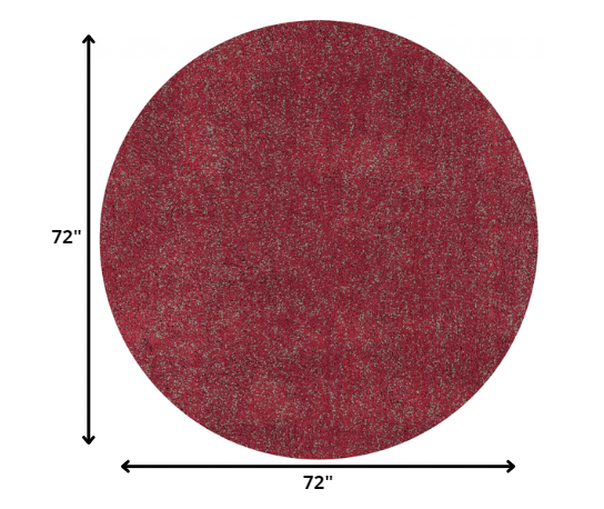 8' Round  Polyester Red Heather Area Rug