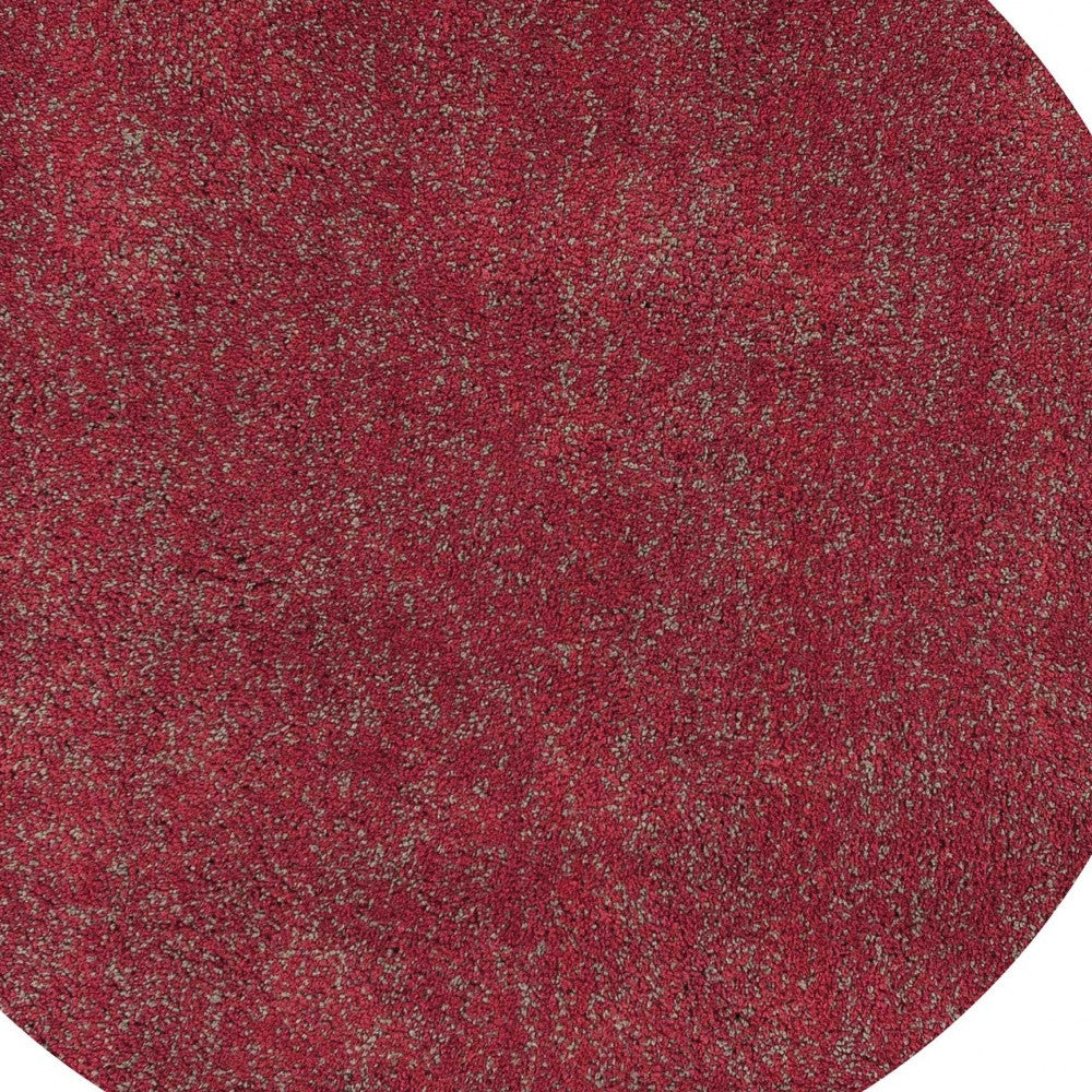 8' Round  Polyester Red Heather Area Rug