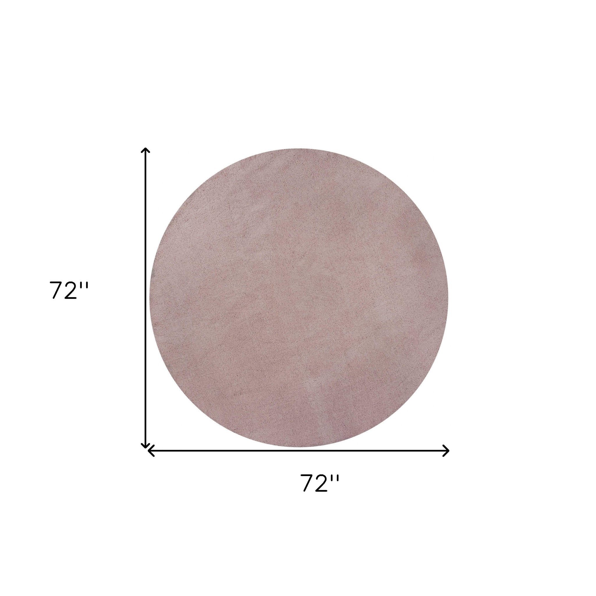Round  Polyester Rose Pink Area Rug 8'