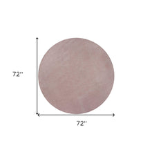 Round  Polyester Rose Pink Area Rug 8'