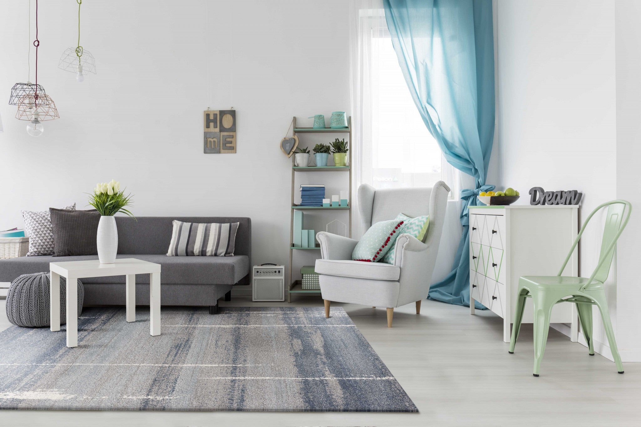 7 X 10 聚丙烯藍色小地毯