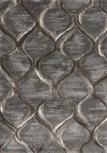 5'X8' Charcoal Grey Machine Woven Ogee Indoor Area Rug