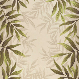 5' X 7' Sand Leaves Uv Treated Indoor Outdoor Area Rug