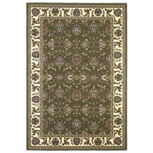 9' X 13'  Polypropylene Green Or  Ivory  Area Rug