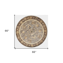 8'X11' Grey Mocha Hand Tufted Traditional Floral Indoor Area Rug