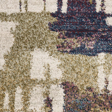 8'X10' Ivory Machine Woven Abstract Brushstrokes Indoor Area Rug