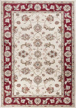 8' Round Polypropylene Ivory Or Red Area Rug
