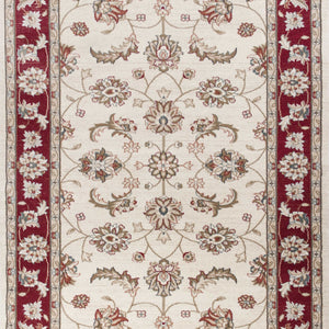 8' Round Polypropylene Ivory Or Red Area Rug