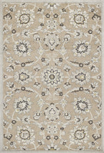 7' X 11' Beige Or Grey Floral Vines Uv Treated Indoor Area Rug
