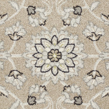 7' X 11' Beige Or Grey Floral Vines Uv Treated Indoor Area Rug