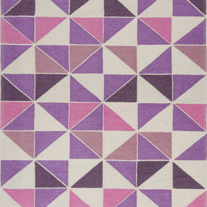 6'7 X 9'6 Polyester Ivory Pink Area Rug