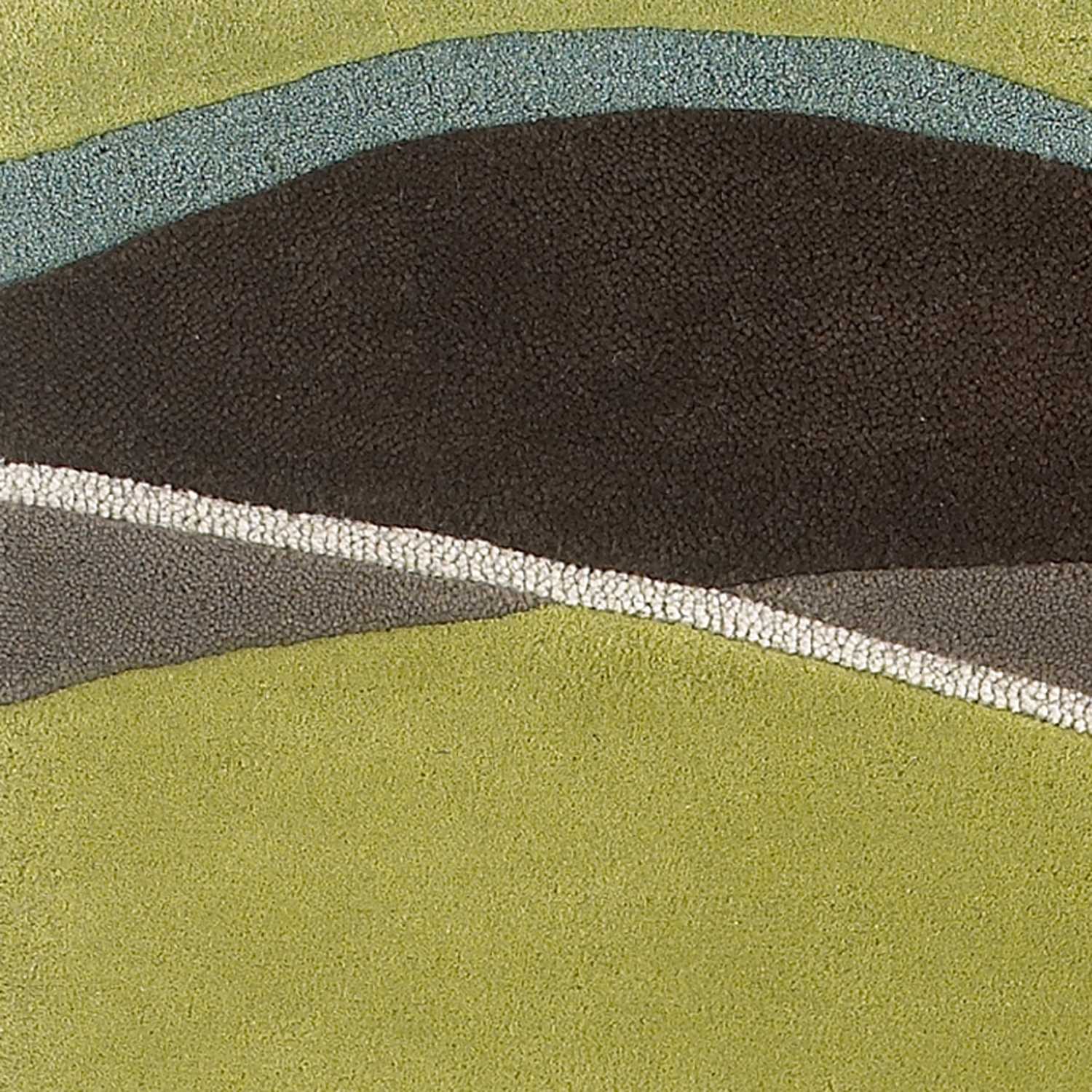 8'X11' Lime Mocha Hand Tufted Abstract Waves Indoor Area Rug