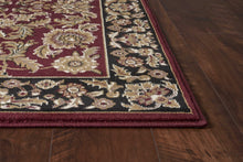 2'X3' Red Black Machine Woven Floral Traditional Indoor Accent Rug