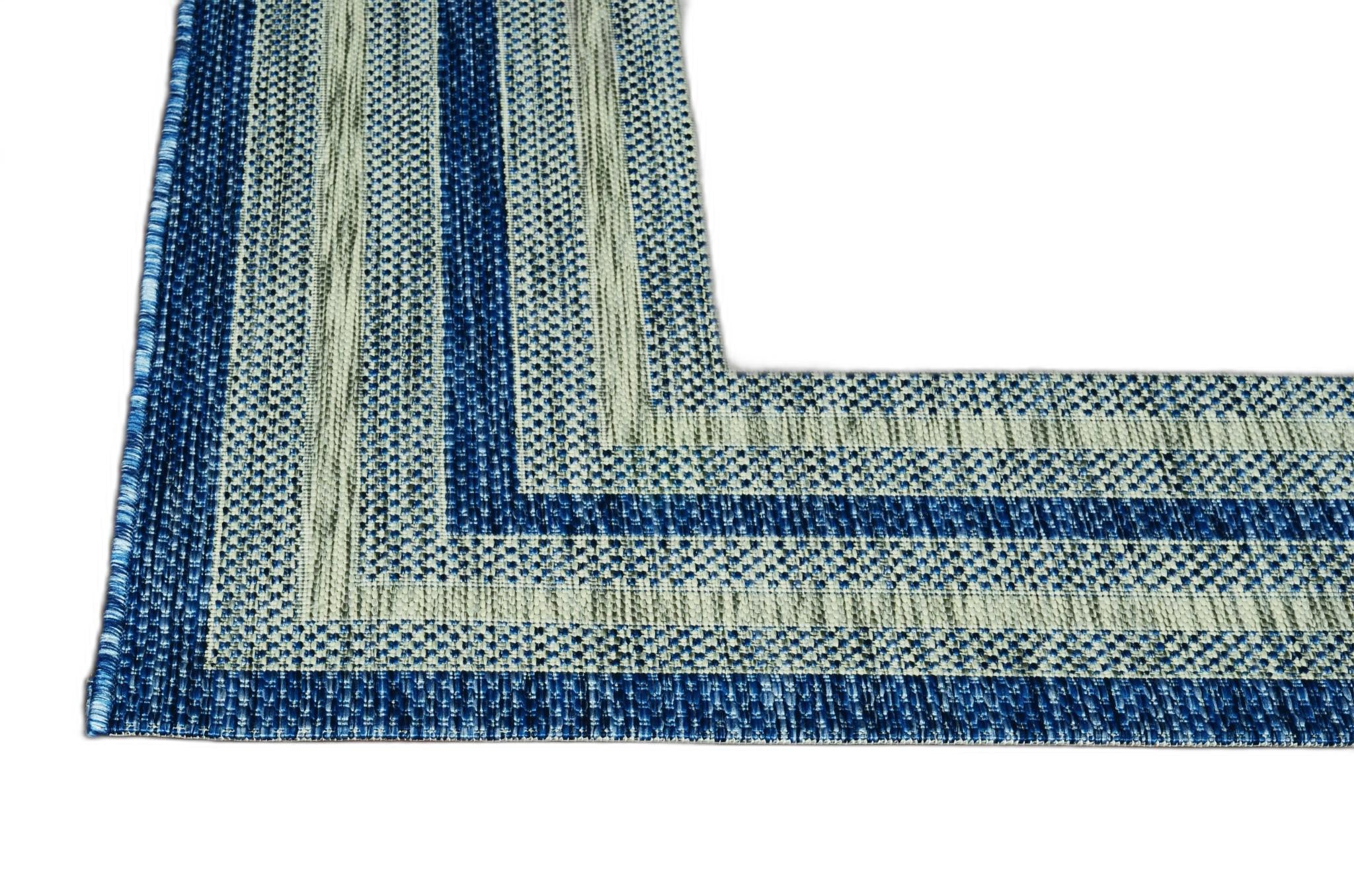 3' X 5' Uv Treated Polypropylene Grey Or Denim Area Rug