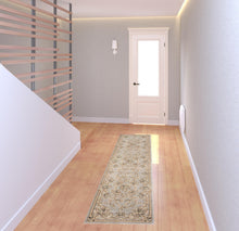 9'X12' Light Grey Bordered Floral Indoor Area Rug