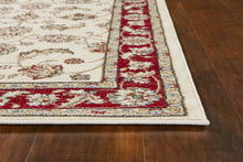 8' Round  Polypropylene Ivory Or Red Area Rug
