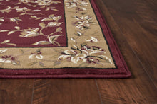 10'X13' Red Beige Machine Woven Floral Traditional Indoor Area Rug