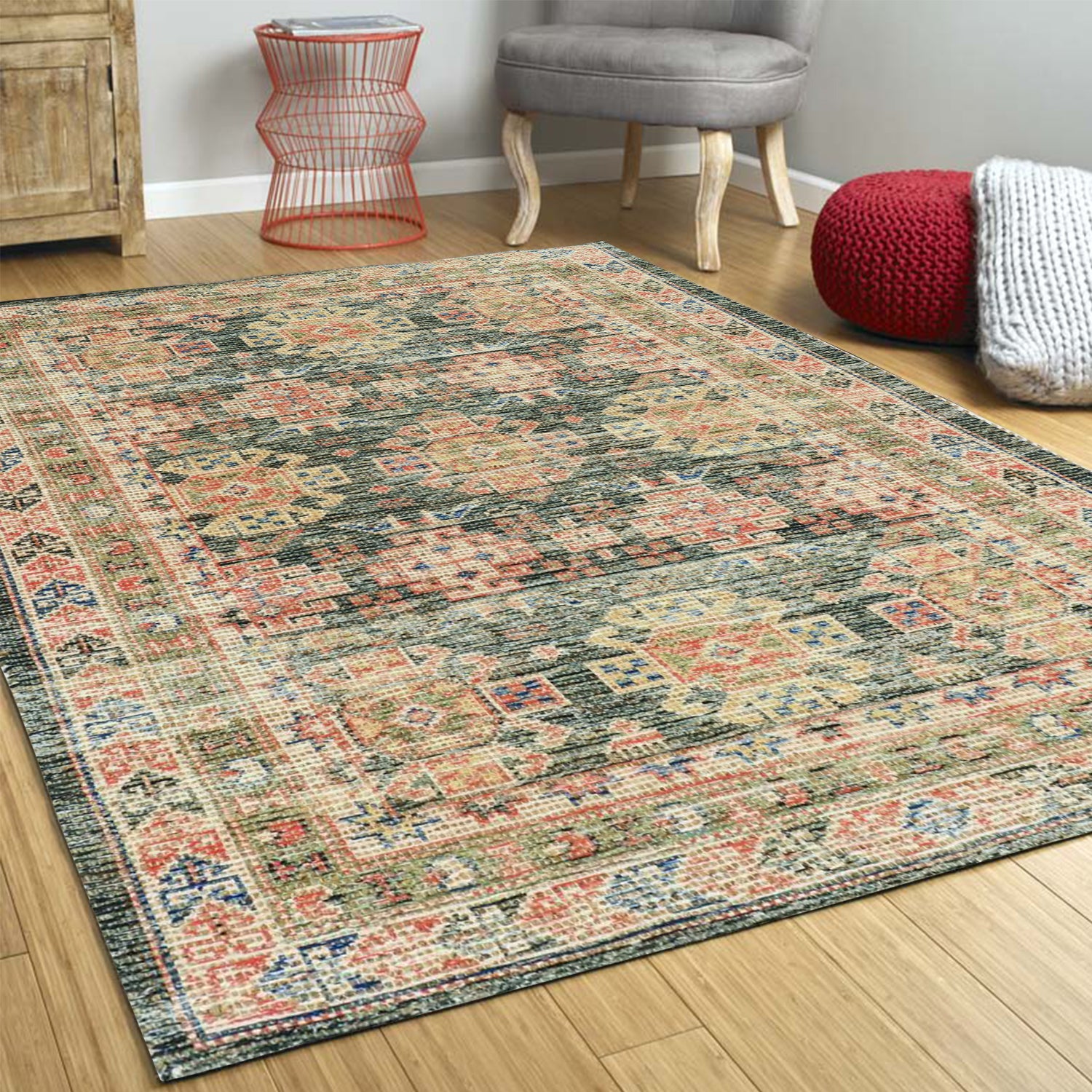 8' X 11'  Jute Charcoal Area Rug