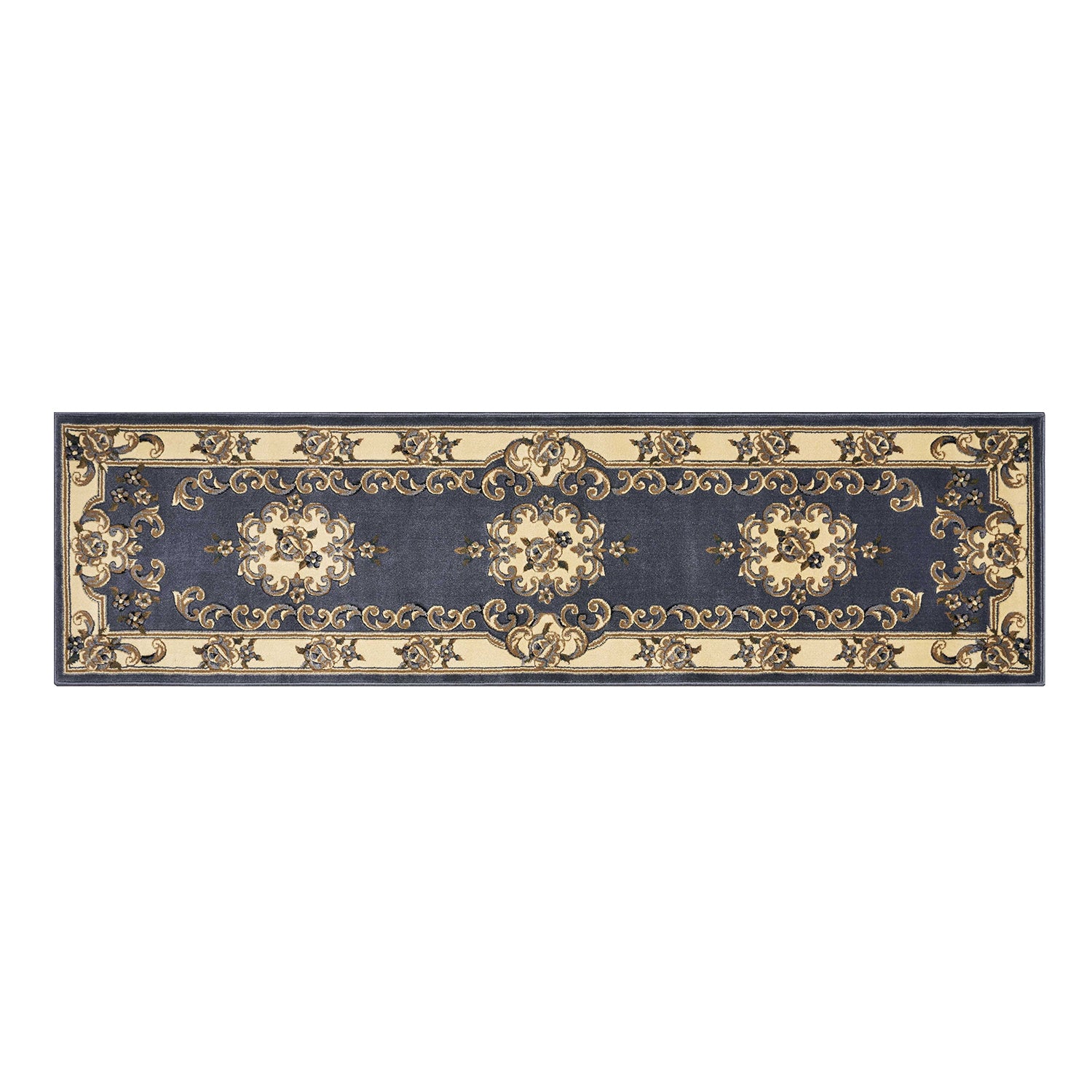 2' X 8' Blue Medallion Runner Rug