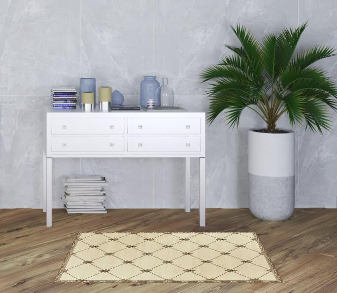 2' X 3' Polypropylene Ivory Accent Rug