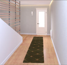 5'X8' Green Machine Woven Hand Carved Fleur De Lis Indoor Area Rug