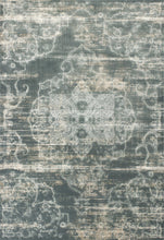 8'X11' Slate Blue Machine Woven Distressed Traditional Indoor Area Rug