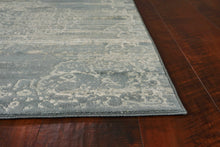 8'X11' Slate Blue Machine Woven Distressed Traditional Indoor Area Rug