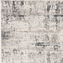 5' X 8' Ivory Or Silver Abstract Brushstrokes Viscose Indoor Area Rug
