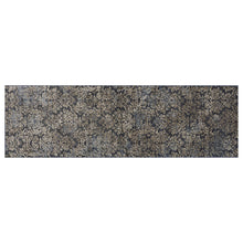 8'X11' Slate Blue Machine Woven Damask Indoor Area Rug