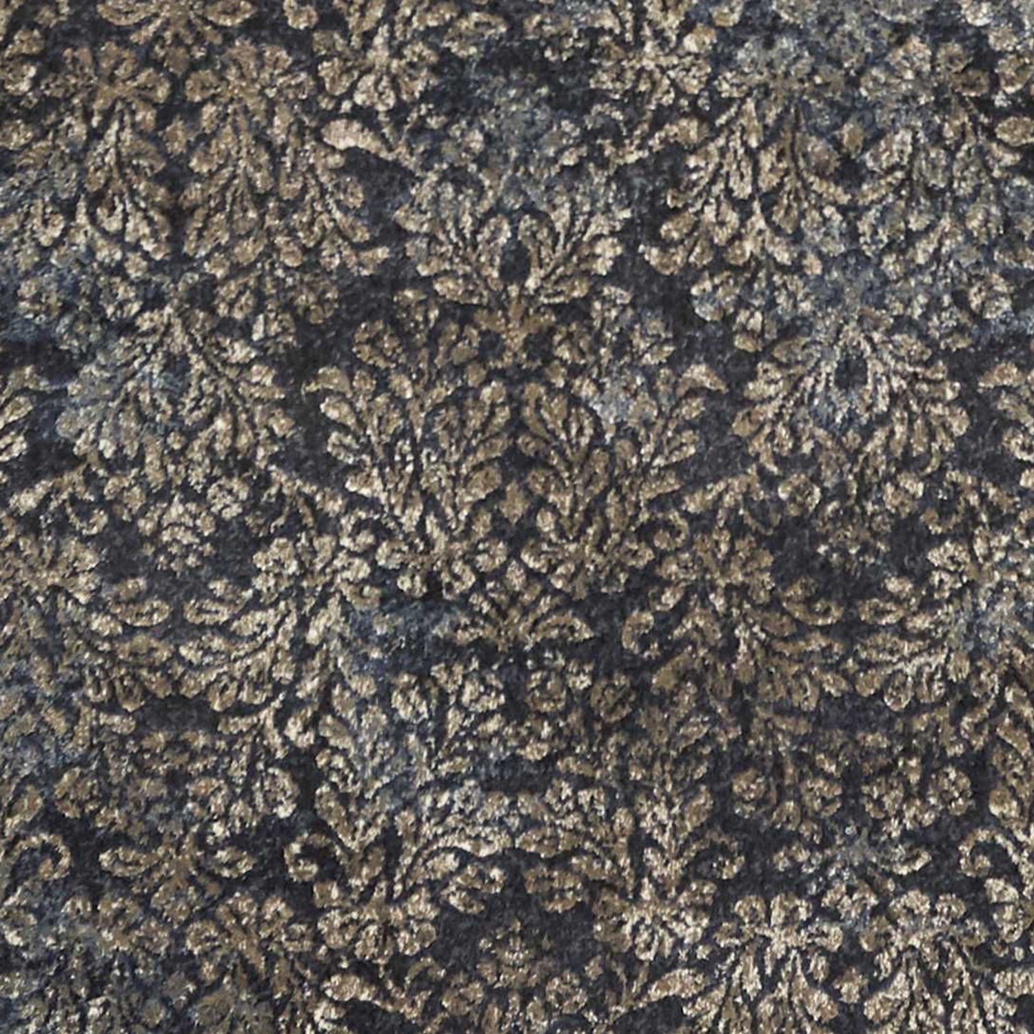 8'X11' Slate Blue Machine Woven Damask Indoor Area Rug