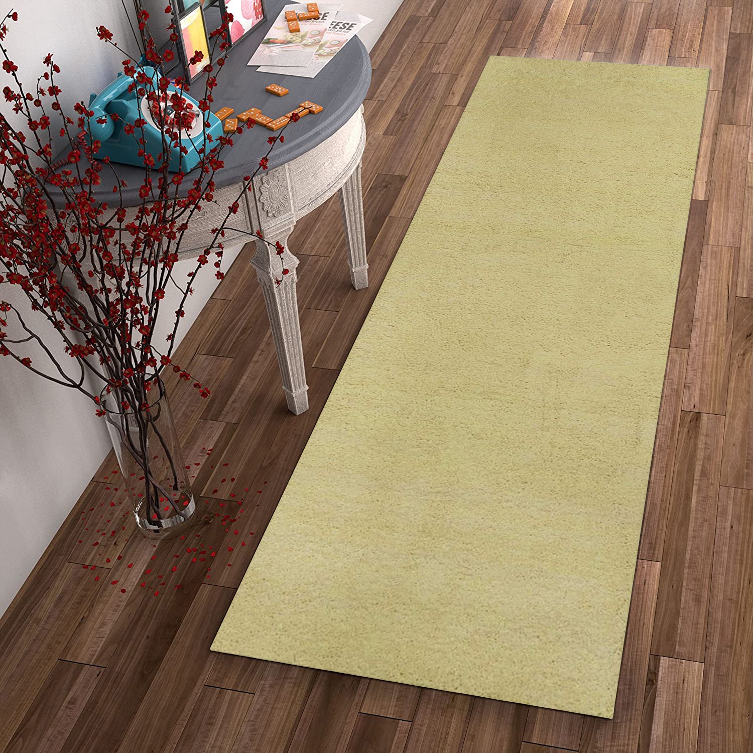 Canary Yellow Round Indoor Shag Rug 8'