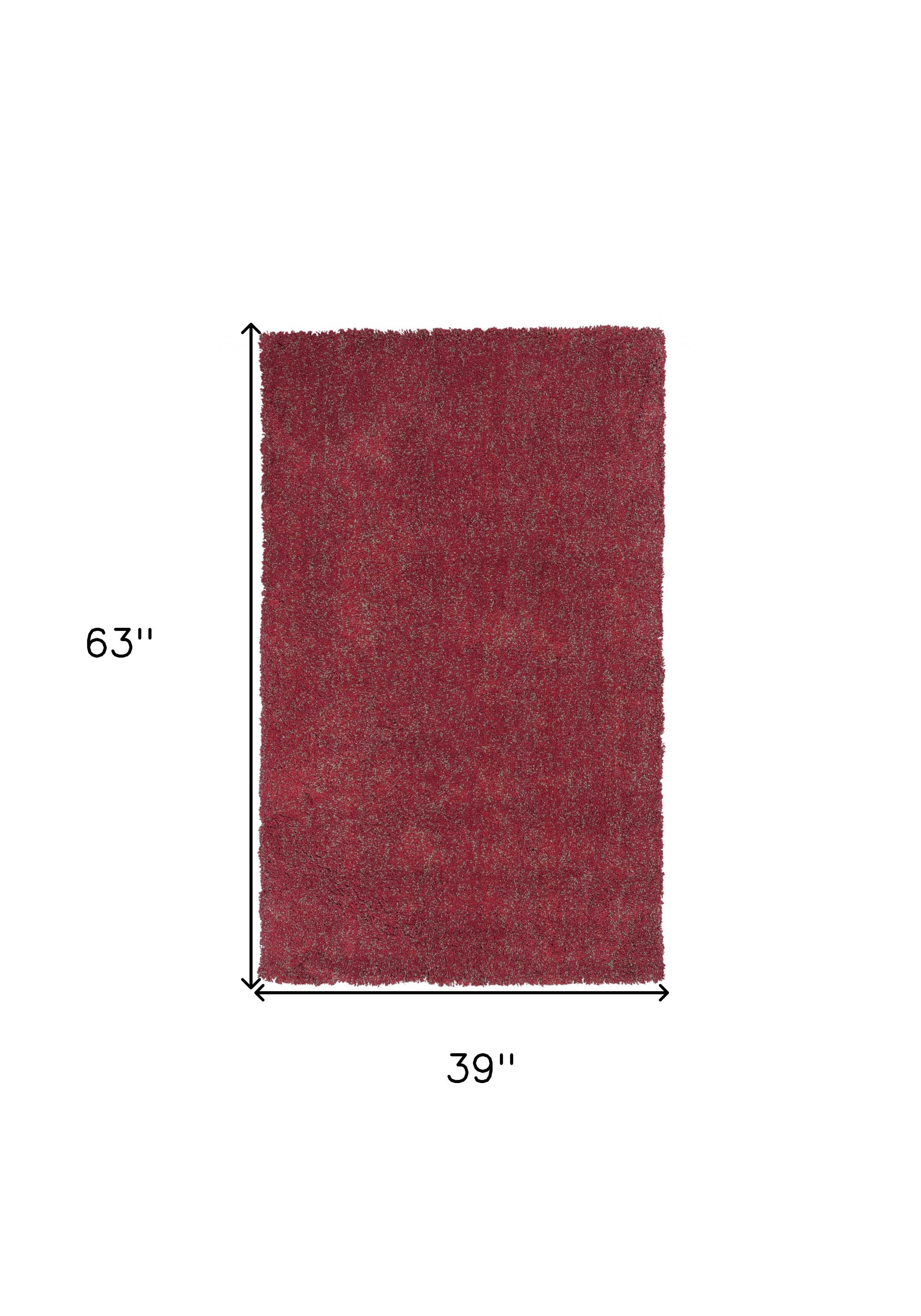 8' Round  Polyester Red Heather Area Rug