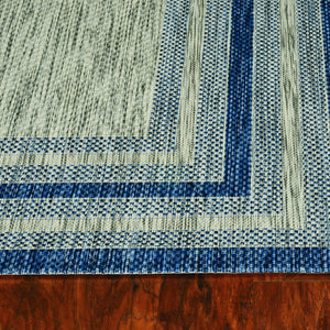 3' X 5' Uv Treated Polypropylene Grey Or Denim Area Rug